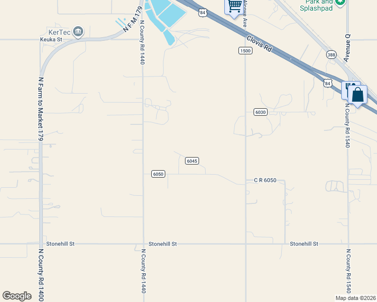 map of restaurants, bars, coffee shops, grocery stores, and more near 8012 County Road 1440 in Shallowater