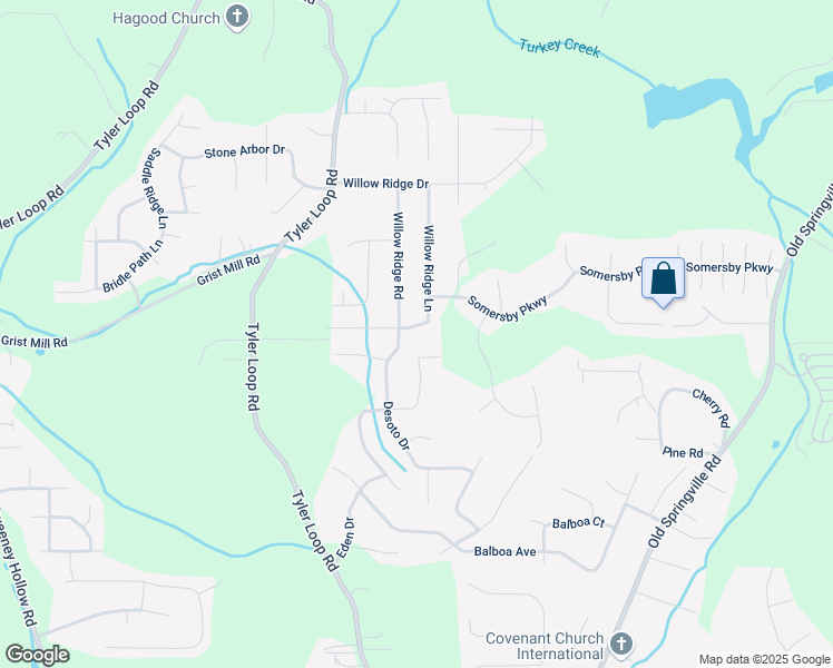 map of restaurants, bars, coffee shops, grocery stores, and more near 5211 Willow Ridge Lane in Pinson