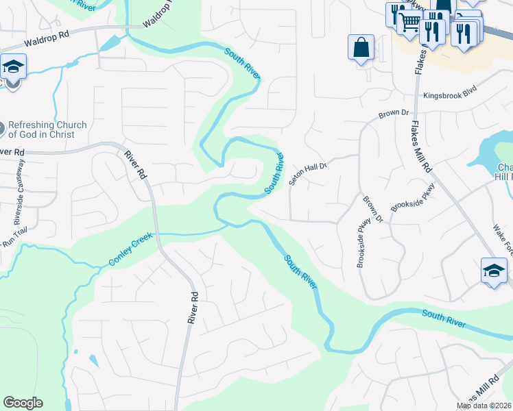 map of restaurants, bars, coffee shops, grocery stores, and more near 3602 John Carrol Drive in Decatur