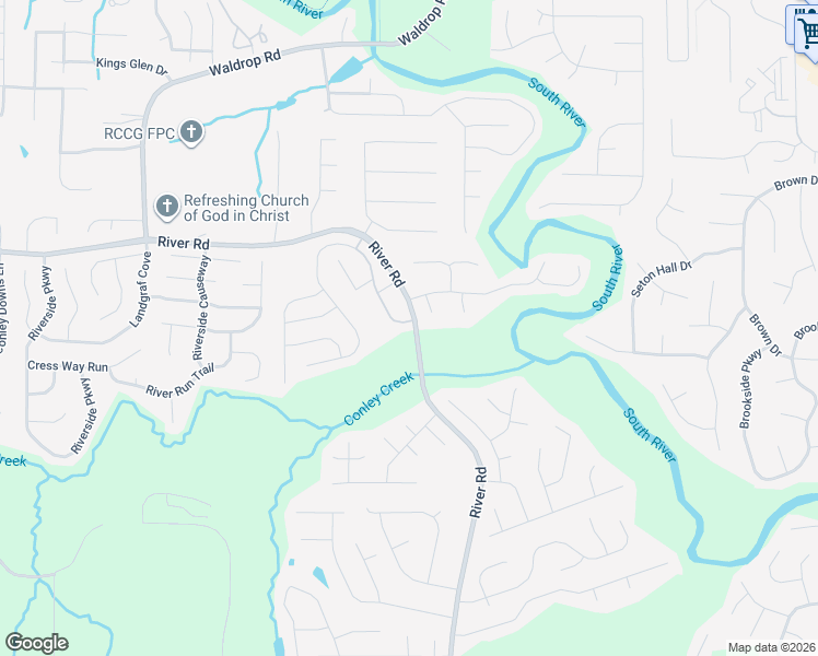 map of restaurants, bars, coffee shops, grocery stores, and more near 3751 Riverchase Circle in Decatur