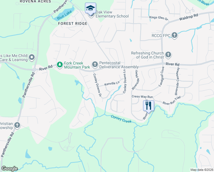 map of restaurants, bars, coffee shops, grocery stores, and more near 2992 Kenville Lane in Decatur