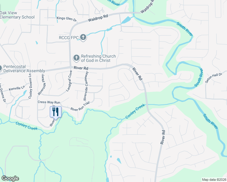 map of restaurants, bars, coffee shops, grocery stores, and more near 3291 Veranda Way in Decatur