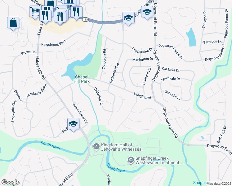 map of restaurants, bars, coffee shops, grocery stores, and more near 4117 Lehigh Boulevard in Decatur