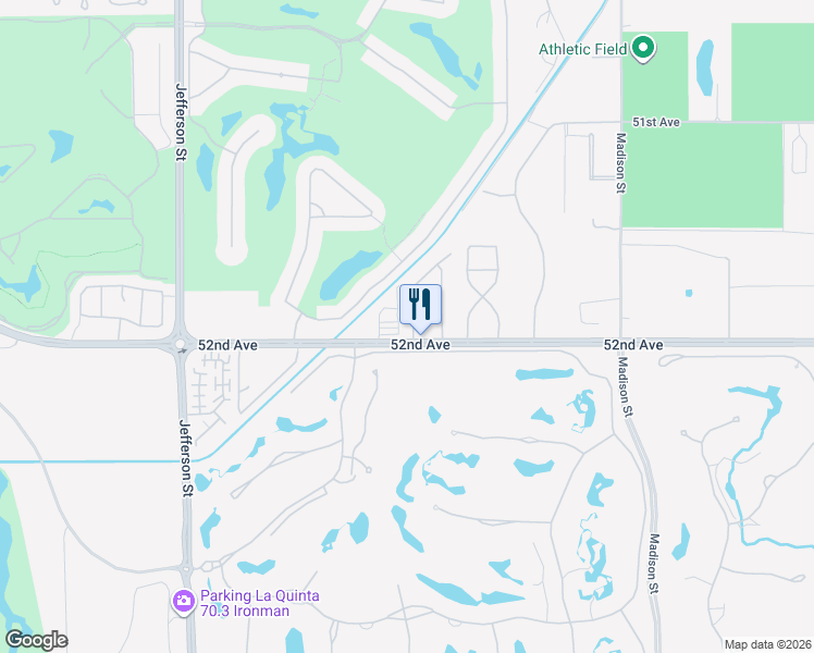 map of restaurants, bars, coffee shops, grocery stores, and more near 80700 Avenue 52 in La Quinta