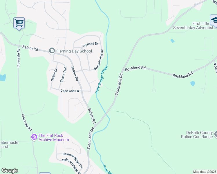 map of restaurants, bars, coffee shops, grocery stores, and more near 5813 Bramblevine Court in Lithonia