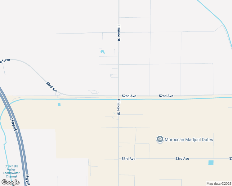 map of restaurants, bars, coffee shops, grocery stores, and more near 52nd Avenue in Coachella