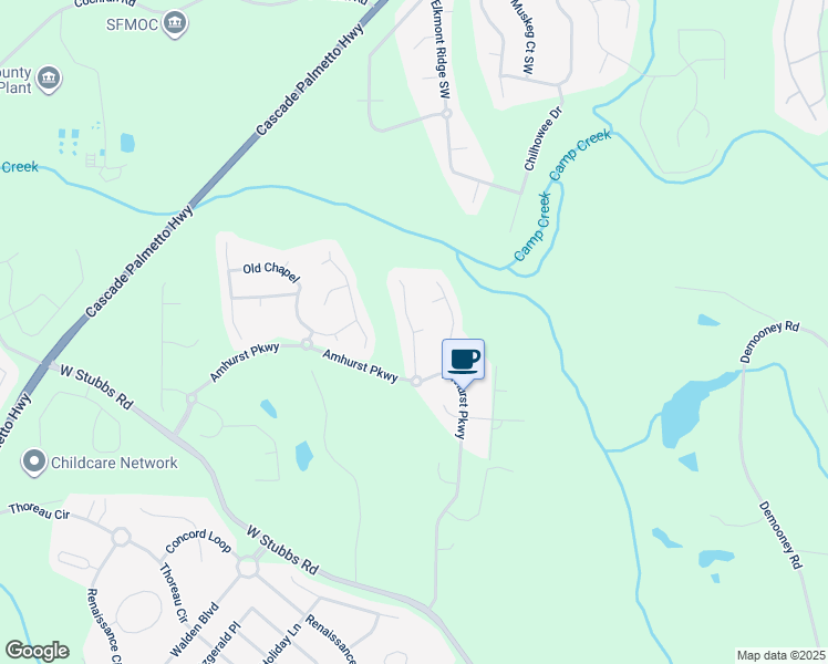 map of restaurants, bars, coffee shops, grocery stores, and more near 695 Sweetgum Trace in Atlanta