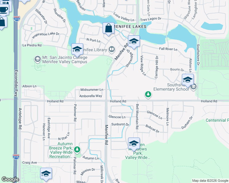 map of restaurants, bars, coffee shops, grocery stores, and more near 28790 First Star Court in Menifee