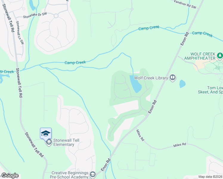map of restaurants, bars, coffee shops, grocery stores, and more near 2676 Wolf Lake Dr SW in Atlanta