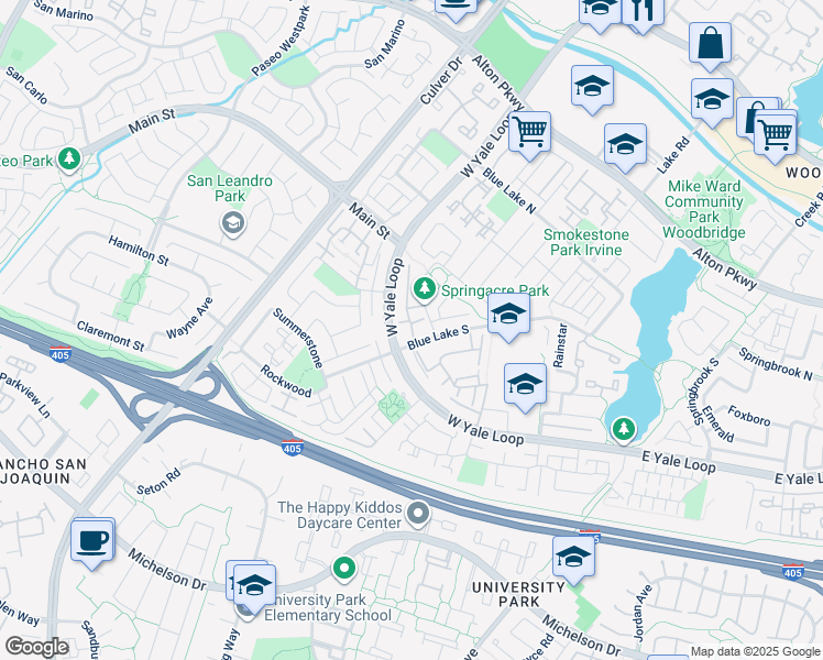 map of restaurants, bars, coffee shops, grocery stores, and more near 26 Claret in Irvine