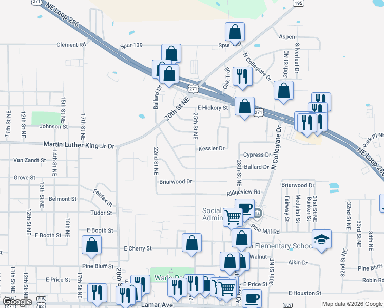 map of restaurants, bars, coffee shops, grocery stores, and more near 2522 Kessler Drive in Paris