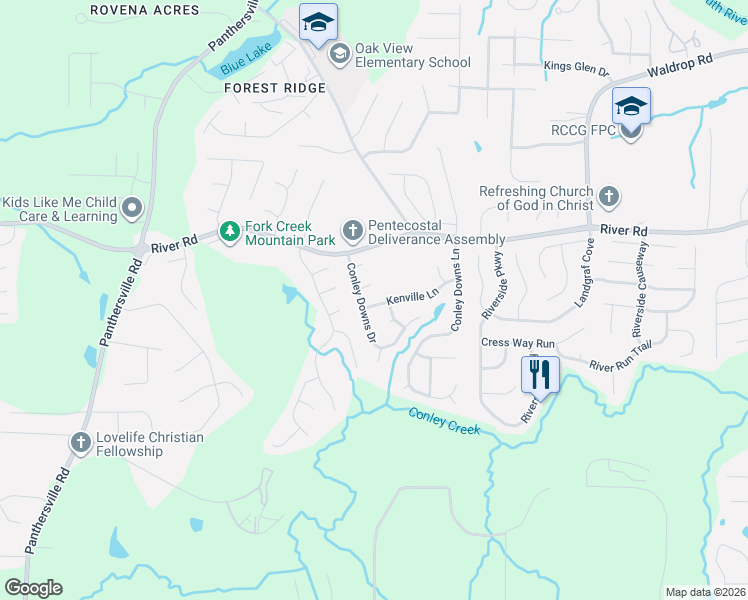 map of restaurants, bars, coffee shops, grocery stores, and more near 2992 Kenville Lane in Decatur