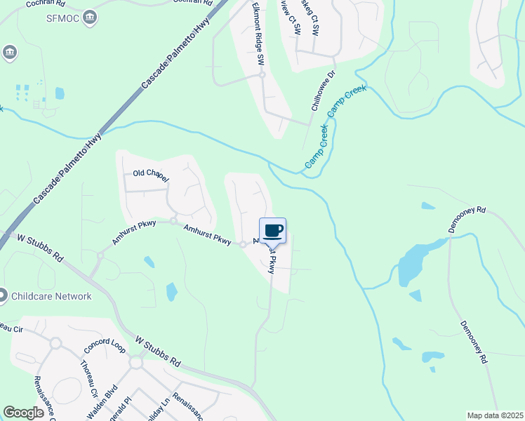 map of restaurants, bars, coffee shops, grocery stores, and more near 3243 Timber Ridge in College Park