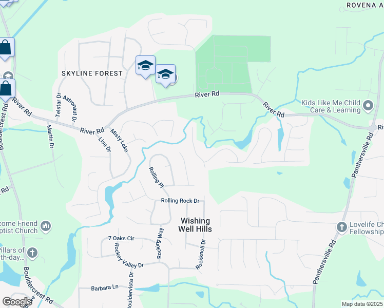 map of restaurants, bars, coffee shops, grocery stores, and more near 3875 Micah Lane in Ellenwood