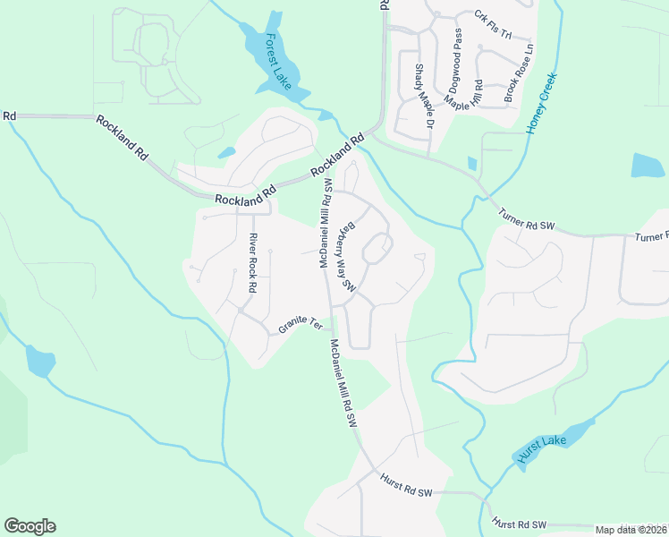 map of restaurants, bars, coffee shops, grocery stores, and more near 3723 Bayberry Way Southwest in Conyers