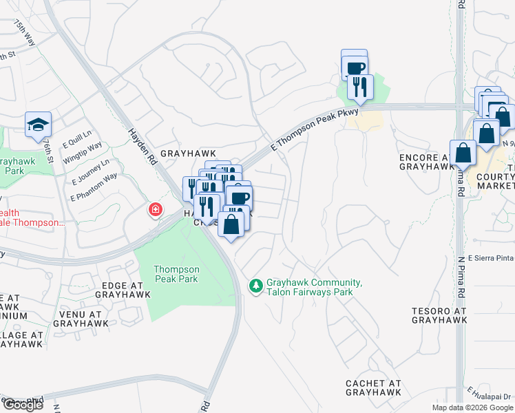 map of restaurants, bars, coffee shops, grocery stores, and more near 8232 East Angel Spirit Drive in Scottsdale