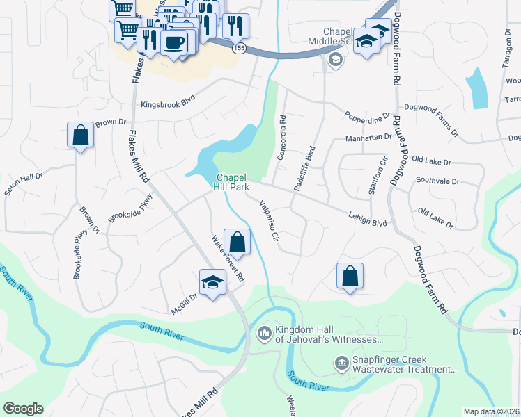 map of restaurants, bars, coffee shops, grocery stores, and more near 3741 Valpariso Circle in Decatur