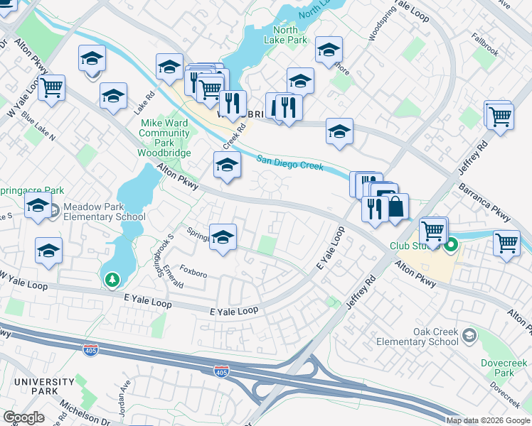 map of restaurants, bars, coffee shops, grocery stores, and more near 29 Chenile in Irvine