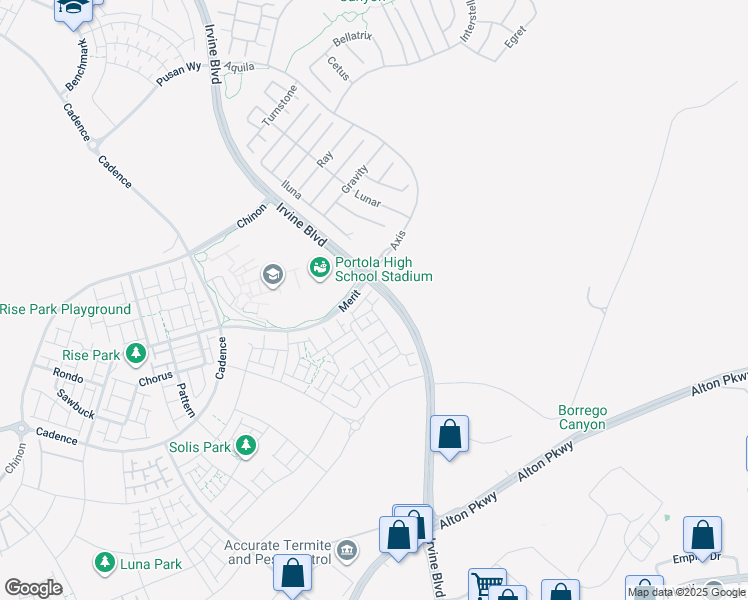 map of restaurants, bars, coffee shops, grocery stores, and more near 233 Sash in Irvine