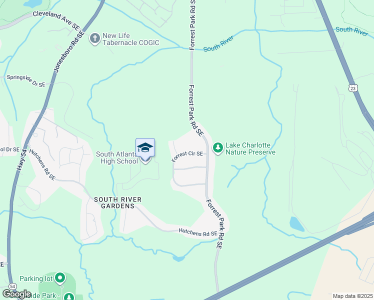 map of restaurants, bars, coffee shops, grocery stores, and more near 827 Forrest Circle Southeast in Atlanta