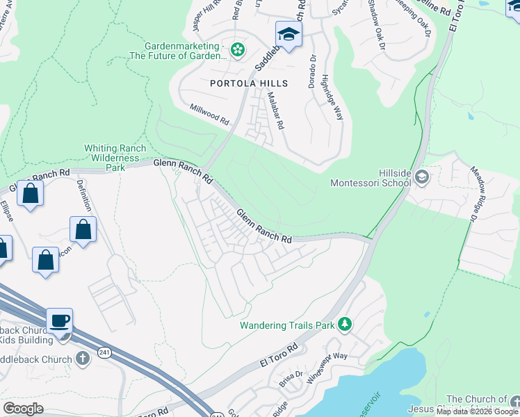 map of restaurants, bars, coffee shops, grocery stores, and more near 5577 Heritage Oak Drive in Lake Forest