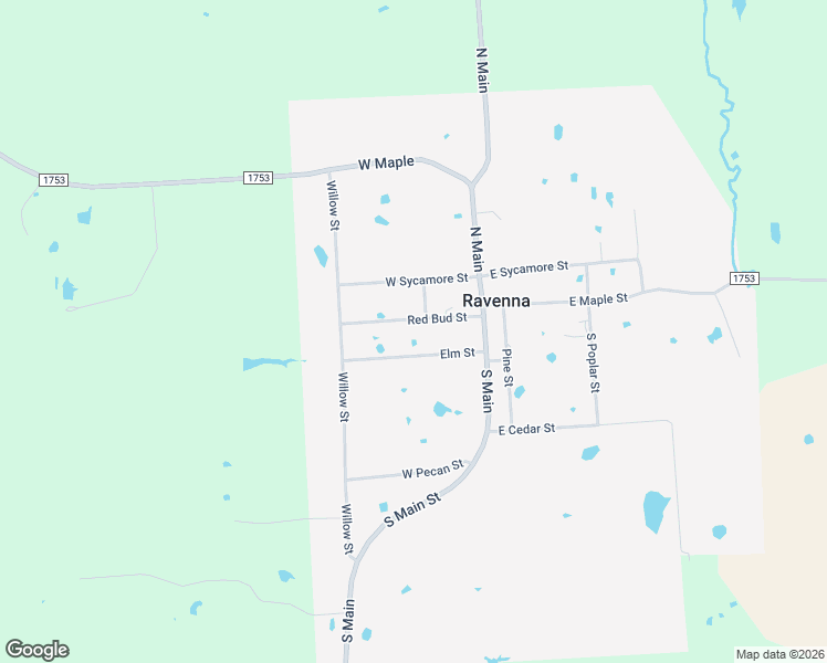 map of restaurants, bars, coffee shops, grocery stores, and more near 108 Red Bud Street in Ravenna