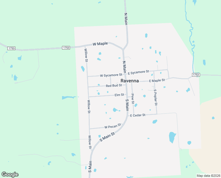 map of restaurants, bars, coffee shops, grocery stores, and more near 108 Red Bud Street in Ravenna