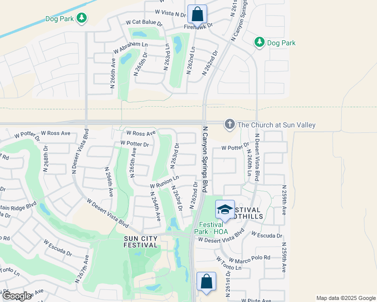 map of restaurants, bars, coffee shops, grocery stores, and more near 26298 West Burnett Road in Buckeye