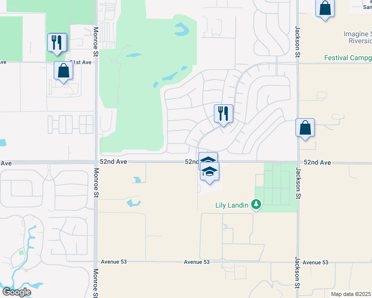 map of restaurants, bars, coffee shops, grocery stores, and more near 51875 Lakeshore Court in Indio