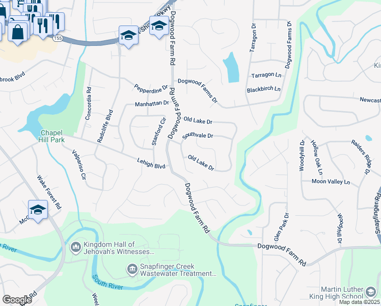 map of restaurants, bars, coffee shops, grocery stores, and more near 3743 Berdon Lane in Decatur