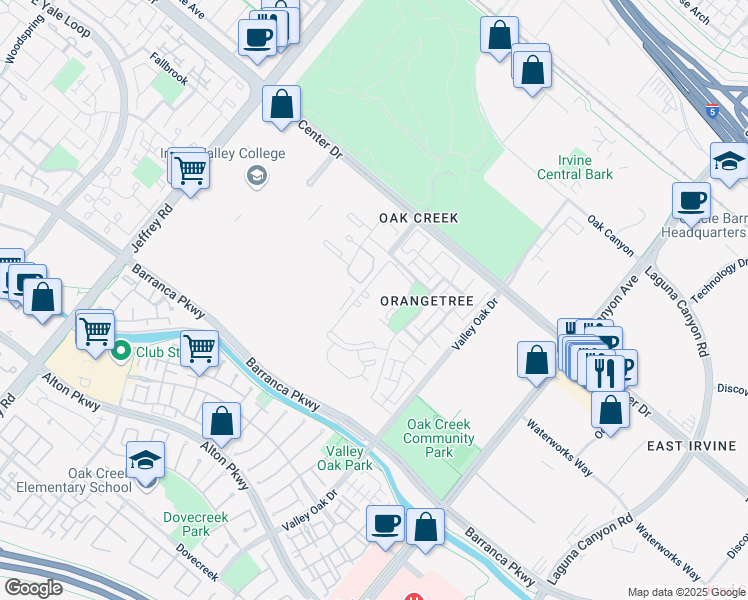map of restaurants, bars, coffee shops, grocery stores, and more near 469 Orange Blossom in Irvine