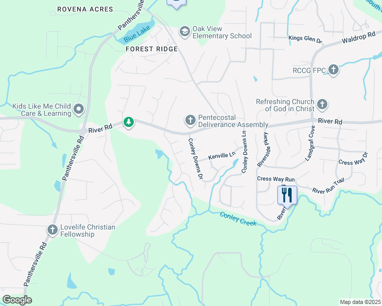 map of restaurants, bars, coffee shops, grocery stores, and more near 3754 Conley Downs Drive in Decatur