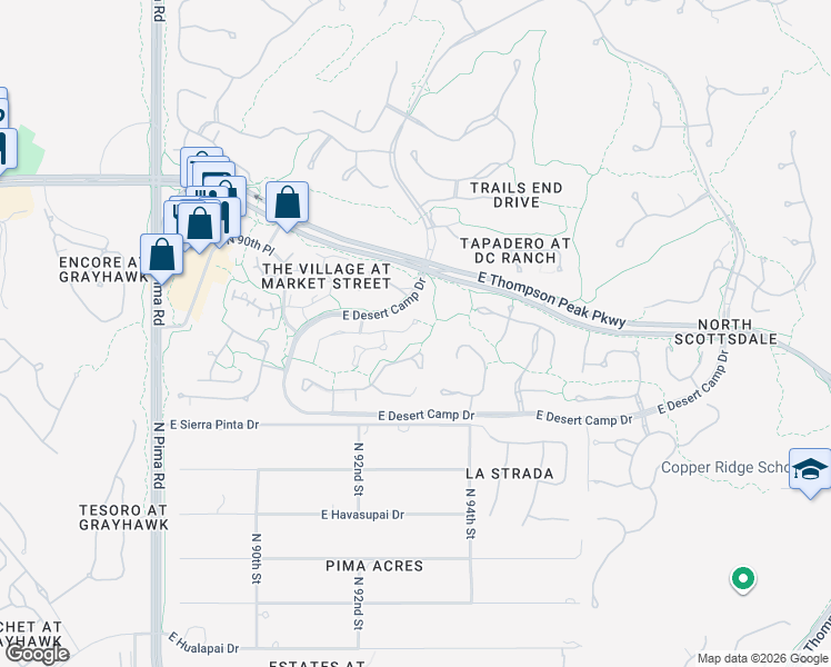 map of restaurants, bars, coffee shops, grocery stores, and more near 9281 East Mohawk Lane in Scottsdale