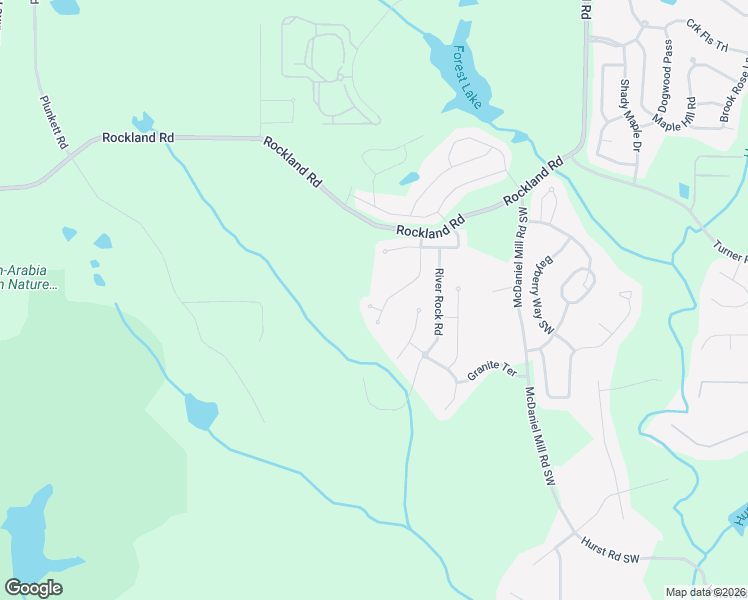 map of restaurants, bars, coffee shops, grocery stores, and more near 7256 Flint Way in Stonecrest