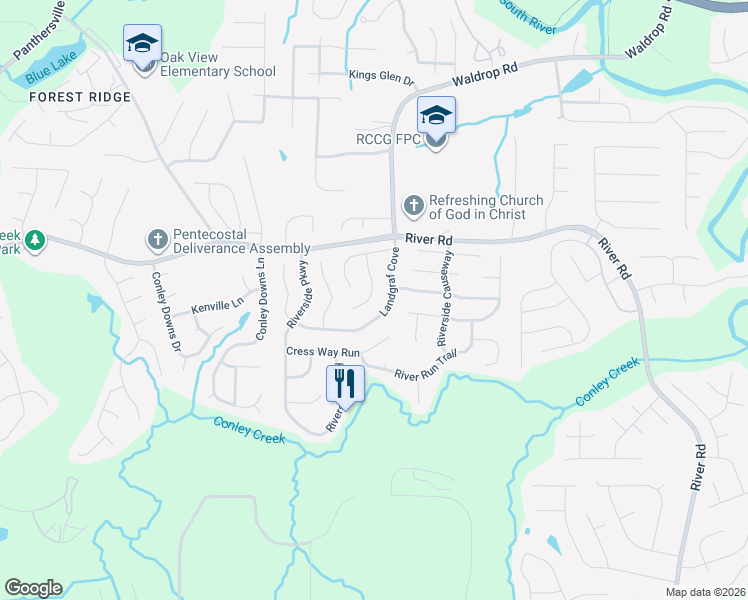 map of restaurants, bars, coffee shops, grocery stores, and more near 3755 Ozmer Court in Decatur