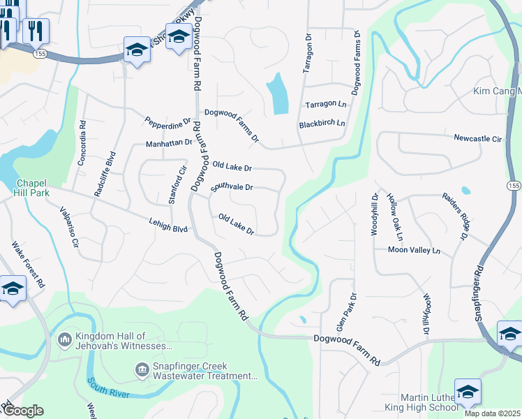 map of restaurants, bars, coffee shops, grocery stores, and more near 3778 Berdon Lane in Decatur