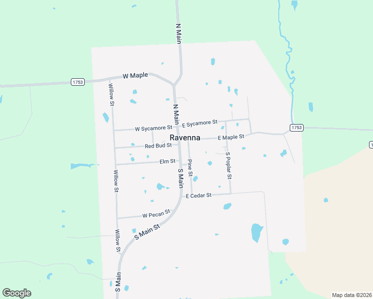 map of restaurants, bars, coffee shops, grocery stores, and more near 107 Pine Street in Ravenna