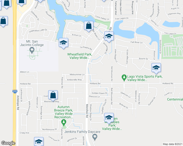 map of restaurants, bars, coffee shops, grocery stores, and more near 28790 First Star Court in Menifee