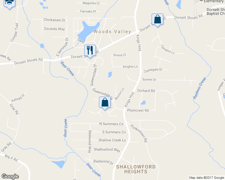 map of restaurants, bars, coffee shops, grocery stores, and more near 6161 Almorah Court in Douglasville