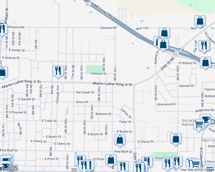 map of restaurants, bars, coffee shops, grocery stores, and more near 1150 16th Northeast in Paris