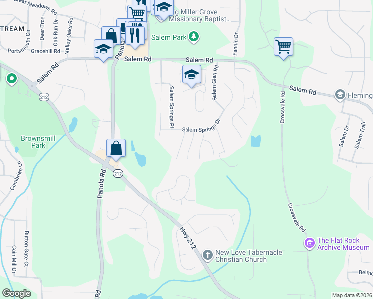 map of restaurants, bars, coffee shops, grocery stores, and more near 3735 Salem Chapel Drive in Stonecrest