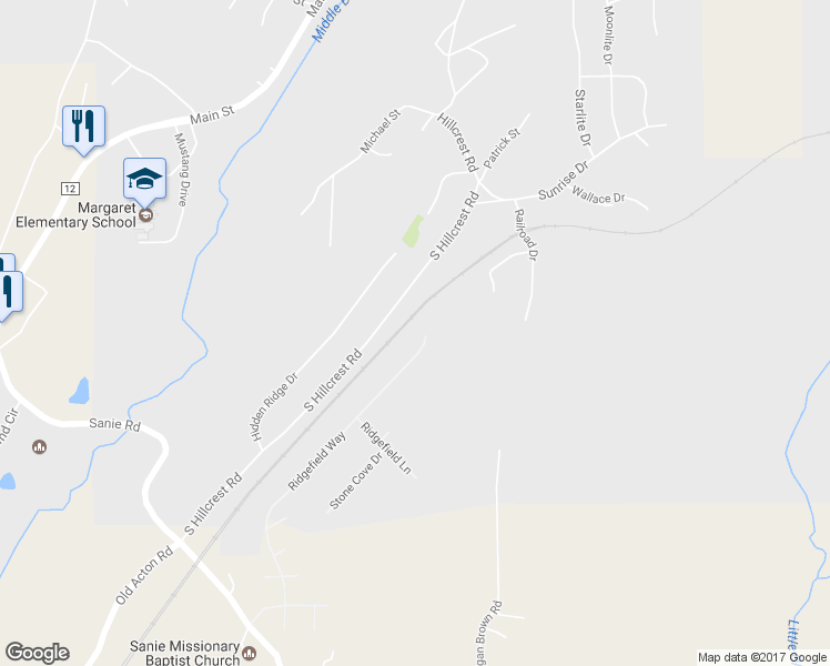map of restaurants, bars, coffee shops, grocery stores, and more near 795 Ridgefield Way in Odenville