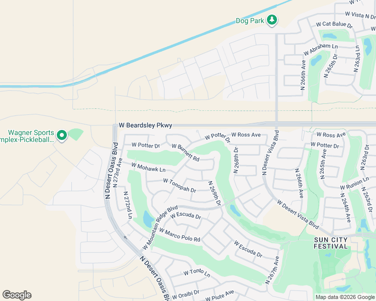 map of restaurants, bars, coffee shops, grocery stores, and more near 27055 West Potter Drive in Buckeye