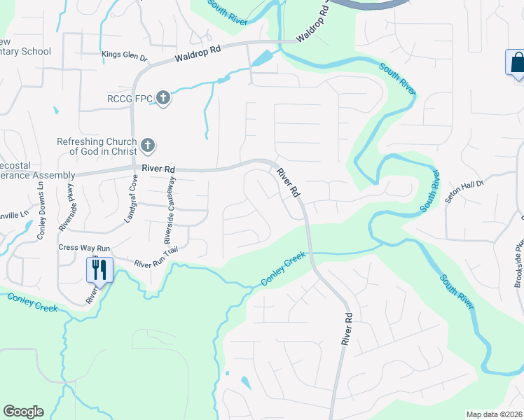 map of restaurants, bars, coffee shops, grocery stores, and more near 3531 Sycamore Bend in Decatur