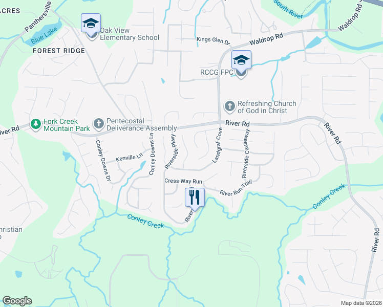 map of restaurants, bars, coffee shops, grocery stores, and more near 3746 Sandy Shoals Lane in Decatur