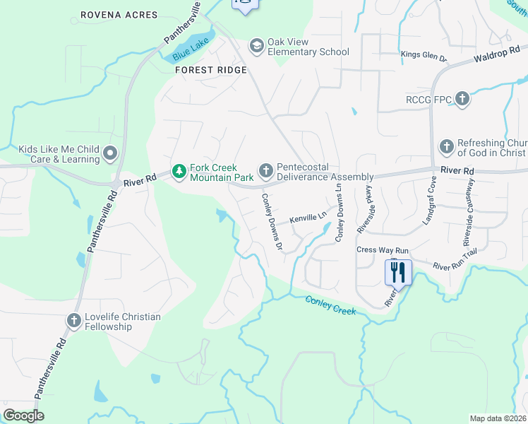 map of restaurants, bars, coffee shops, grocery stores, and more near 3754 Conley Downs Drive in Decatur