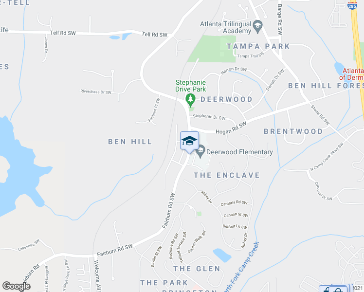 map of restaurants, bars, coffee shops, grocery stores, and more near 3003 Deerborne Court in Atlanta