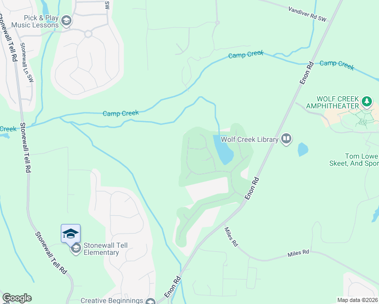 map of restaurants, bars, coffee shops, grocery stores, and more near 2726 Wolf Trail in Atlanta