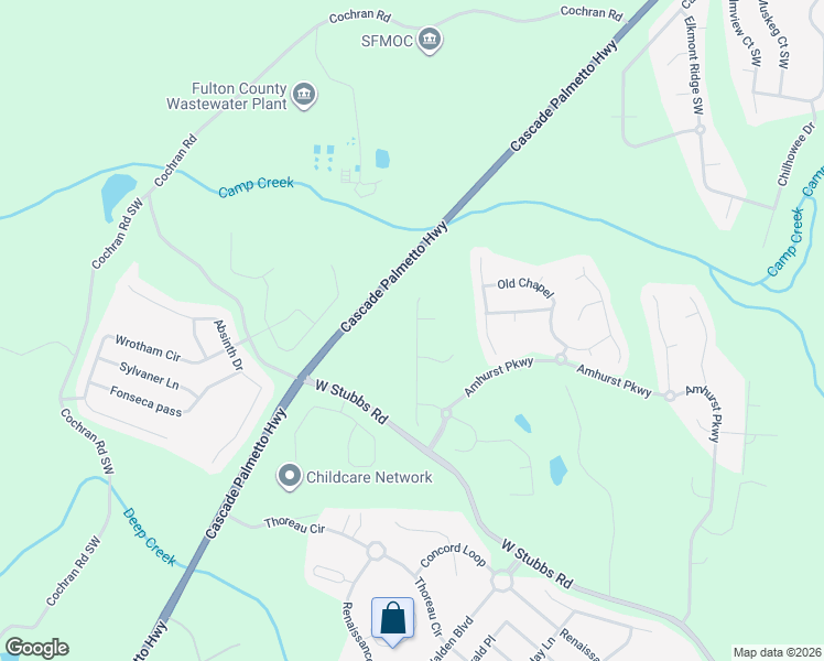 map of restaurants, bars, coffee shops, grocery stores, and more near 3055 Highgreen Trail in Atlanta