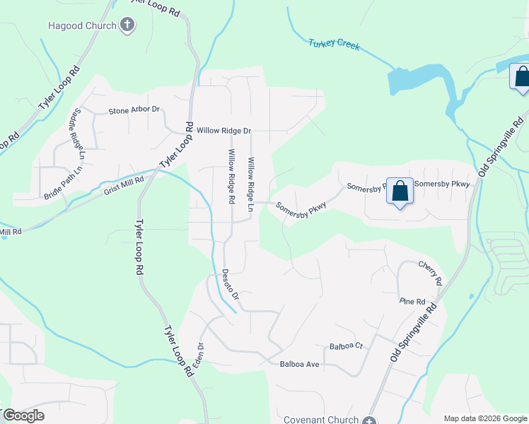 map of restaurants, bars, coffee shops, grocery stores, and more near 5403 Somersby Pkwy in Pinson